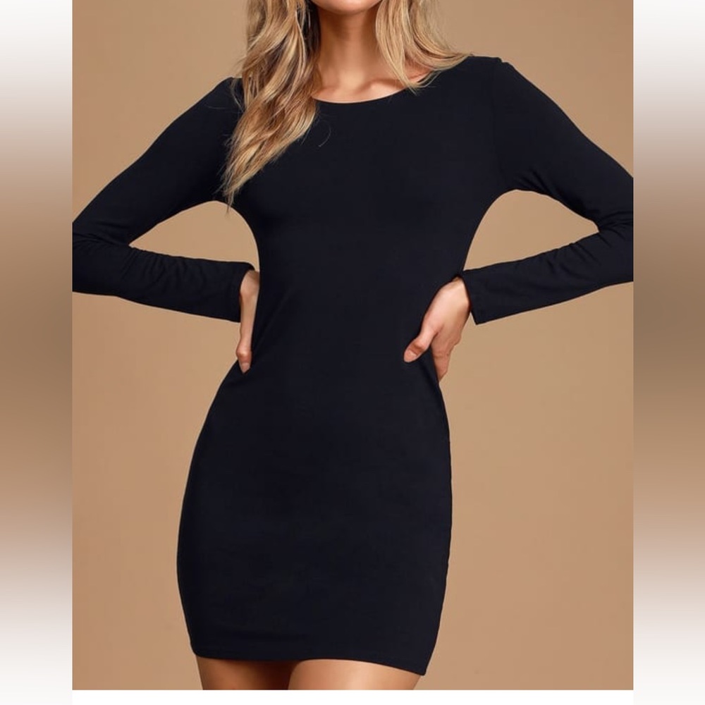 Lulus Come back baby black body on mini dress